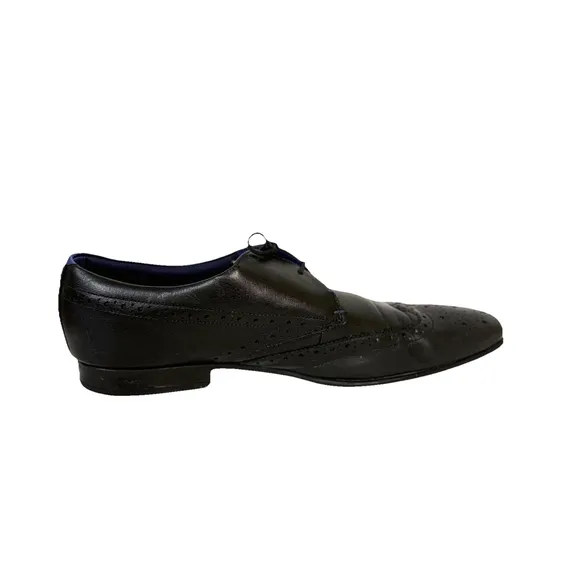 Ted Baker Dervin Designer Men's Black Leather Brogue Derby Formal Shoes