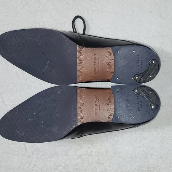 TED BAKER LONDON Bhartli Oxford Black Leather Dress Shoes Size 10.5 Men's
