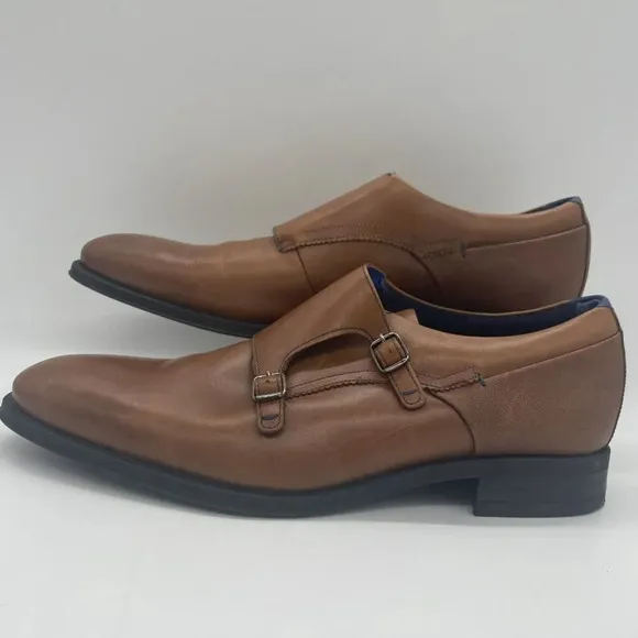 Ted Baker London Mens 10 Shoes‎ Champagne Leather Monk Strap Loafers Cathon EUC