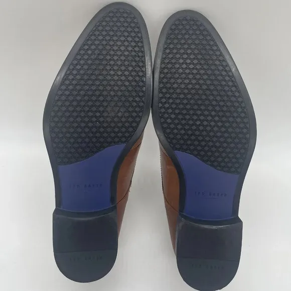 Ted Baker London Mens 10 Shoes‎ Champagne Leather Monk Strap Loafers Cathon EUC