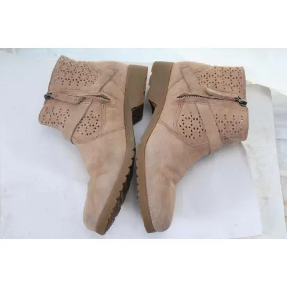 TEVA boots  DE LA VINA perforated suede delavina ankle booties winter womens  7