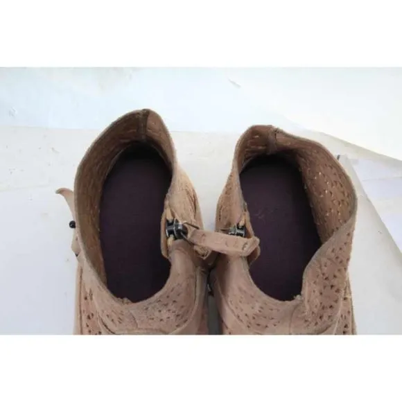 TEVA boots  DE LA VINA perforated suede delavina ankle booties winter womens  7