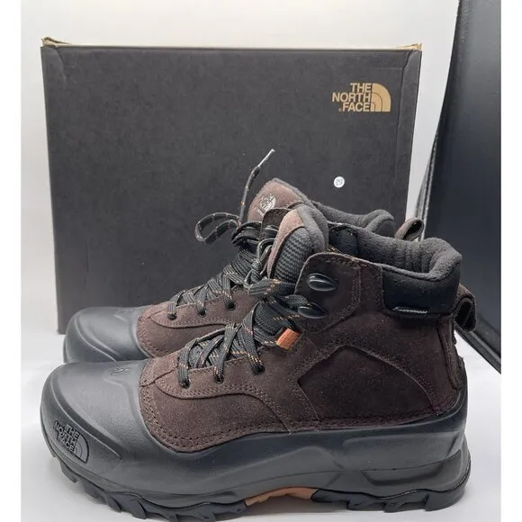 The North Face Snowfuse Winter Boots Mens Size 9 Coffee Brown Black Waterproof