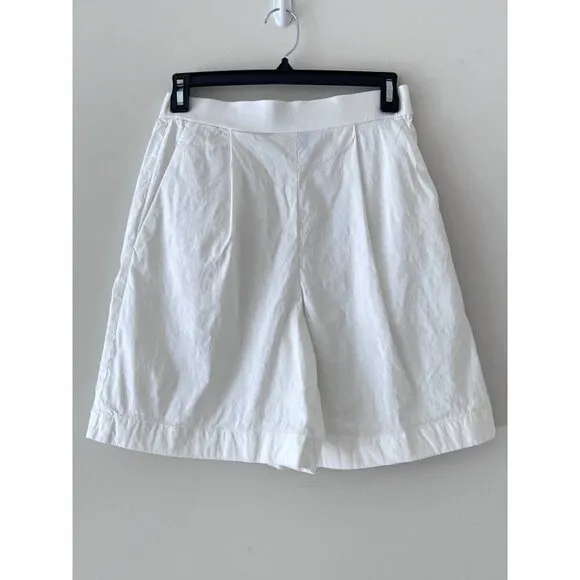 Theory high waist off shite linen shorts size Small