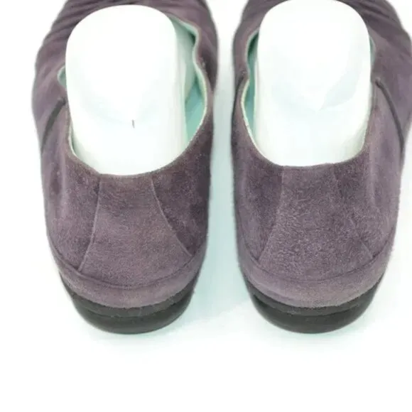 Thierry Rabotin Purple Lilac Soft Suede Leather Loafers Ballet Flats 38 7.5