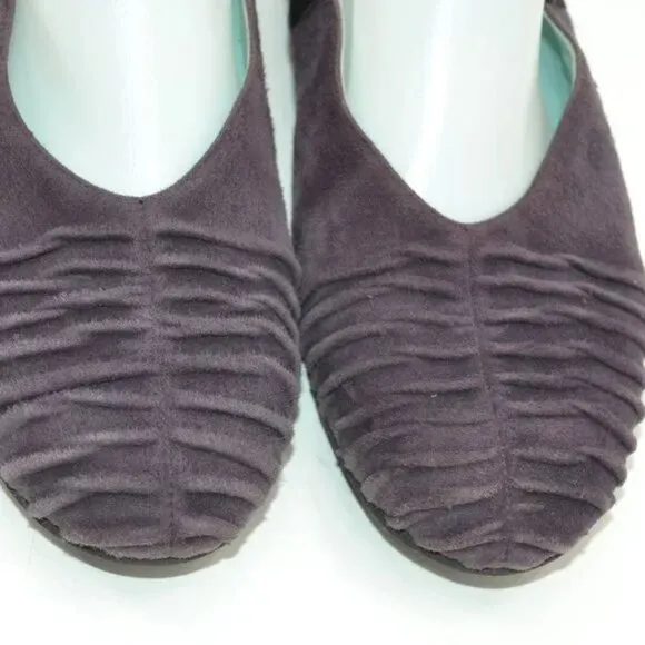 Thierry Rabotin Purple Lilac Soft Suede Leather Loafers Ballet Flats 38 7.5