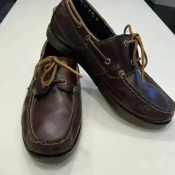 Timberland brown leather lace up boat shoes men’s size 10.5