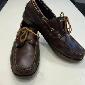 Timberland brown leather lace up boat shoes men’s size 10.5
