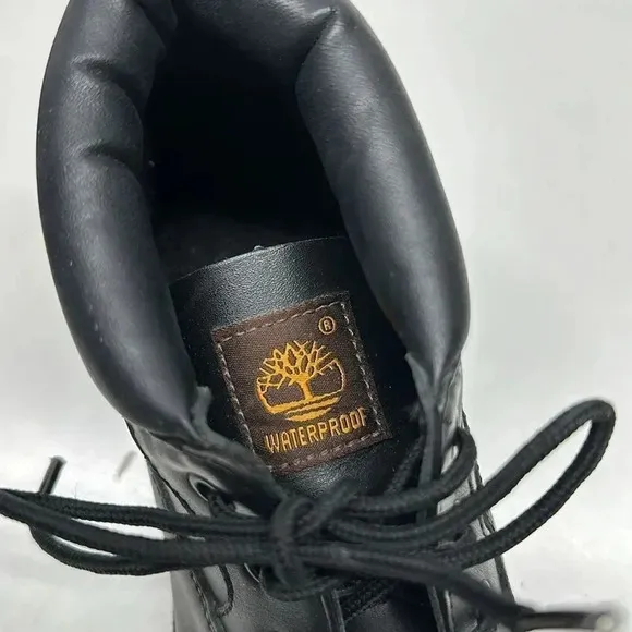 Timberland Chukka Winter Boots 10920 Lace Up Waterproof Black Leather Boys 5.5