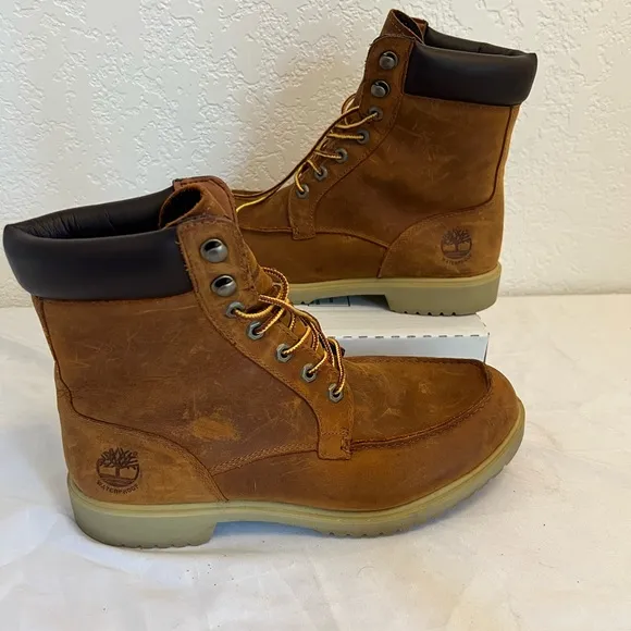 Timberland Men’s Boots Size 9.5 A15Z5 Tan Black Workwear 6” Premium EU 43.5