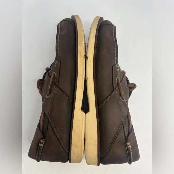 Timberland Men's Classic 2-Eye Boat Shoes Size 9.5M Brown Leather