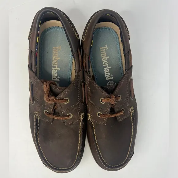 Timberland Men's Classic 2-Eye Boat Shoes Size 9.5M Brown Leather
