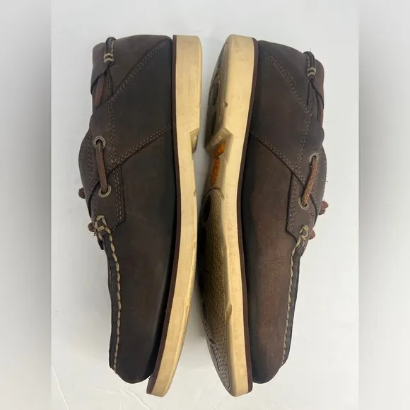 Timberland Men's Classic 2-Eye Boat Shoes Size 9.5M Brown Leather