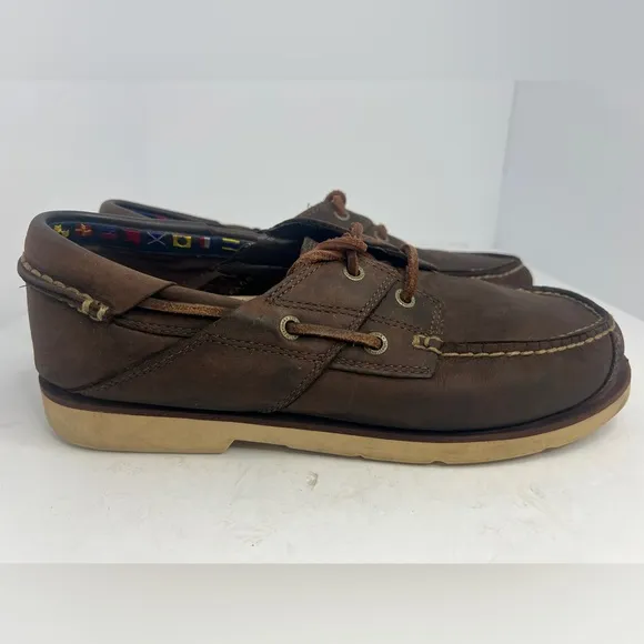 Timberland Men's Classic 2-Eye Boat Shoes Size 9.5M Brown Leather