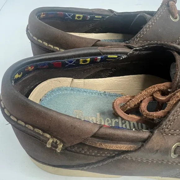 Timberland Men's Classic 2-Eye Boat Shoes Size 9.5M Brown Leather