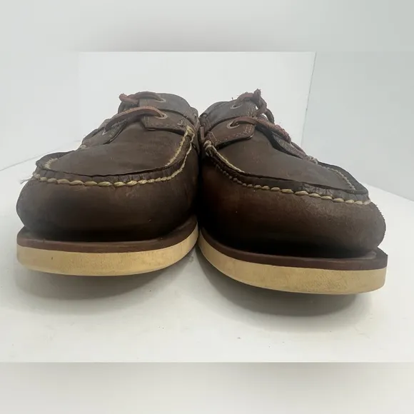 Timberland Men's Classic 2-Eye Boat Shoes Size 9.5M Brown Leather