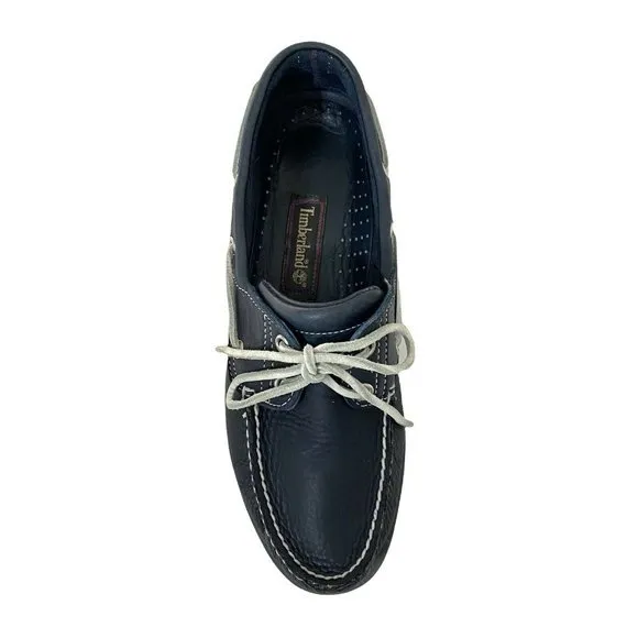 Timberland Men’s Size 9 (M) Classic Boat Shoes‎ 2-Eye Deck Shoes Navy Blue