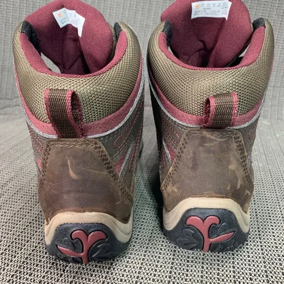 Timberland Norwood Womens Size 9.5M Brown/Red Mid Waterproof Hiking Boots