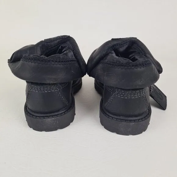 Timberland Roll Top Hex TODDLER Boots Waterproof Black Leather