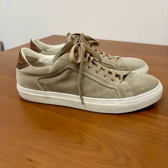 To Boot New York Britt Suede Sneakers Mens Size 8.5 Adam Derrick Tan Shoes
