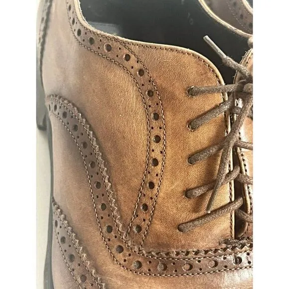 TO BOOT NEW YORK Brown Leather Cap Toe Oxfords Size US 10