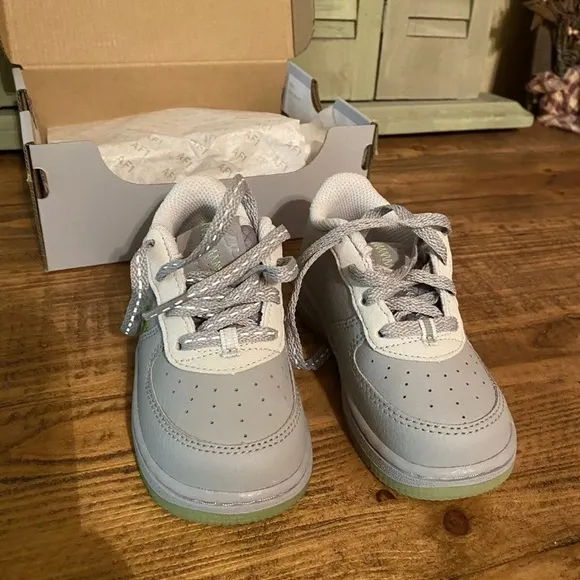 Toddler Nike Force 1 LV8 3 TD 'Wolf Grey Ghost Green' Shoes 7C NEW IN BOX