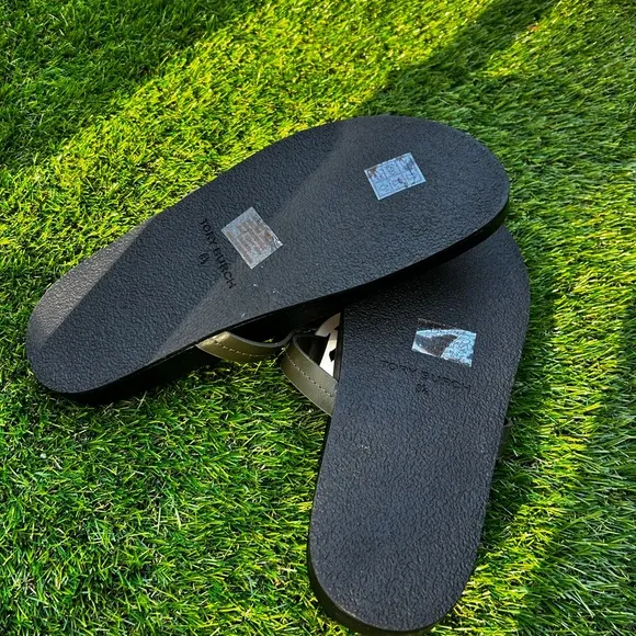 Tory Burch Black and Silver Sandals