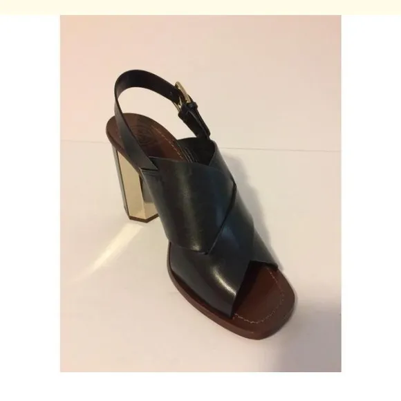 Tory Burch Bleecker Leather Heel Sandal Size 5 NEW