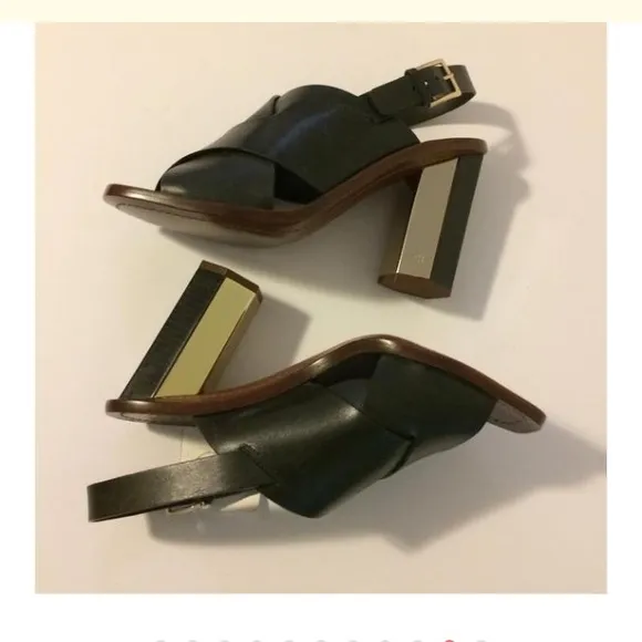 Tory Burch Bleecker Leather Heel Sandal Size 5 NEW