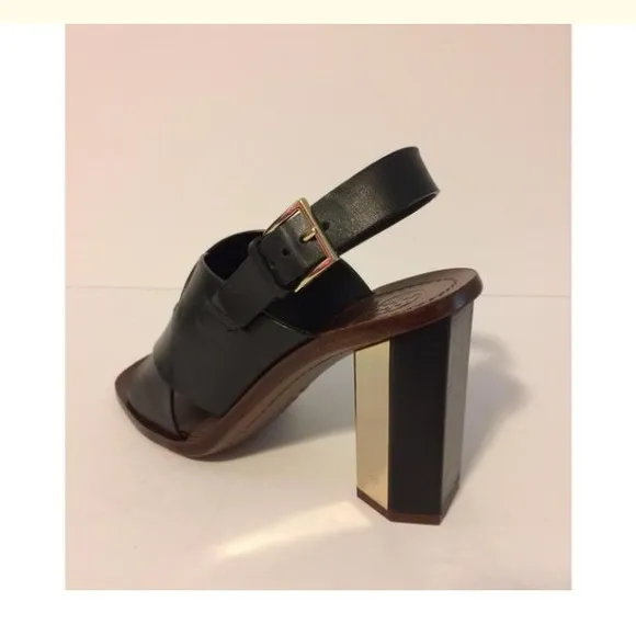 Tory Burch Bleecker Leather Heel Sandal Size 5 NEW