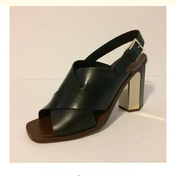 Tory Burch Bleecker Leather Heel Sandal Size 5 NEW