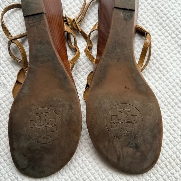 Tory Burch Brown Floral Sandals