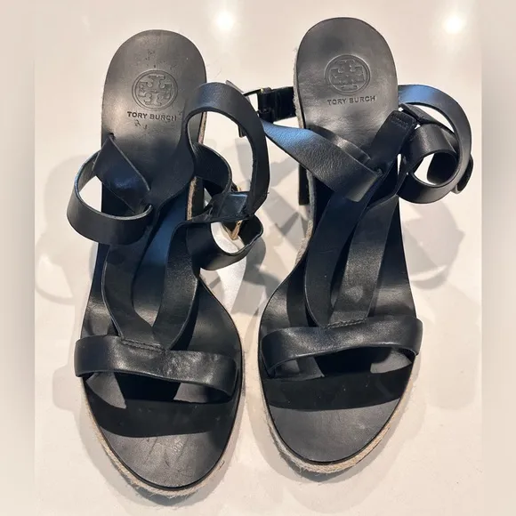 Tory Burch Marbella Open toe Espadrille Heels Sandals