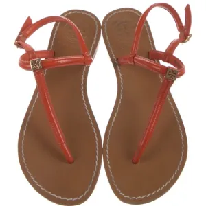 Tory Burch Red and Brown Sandals Minimalist Design