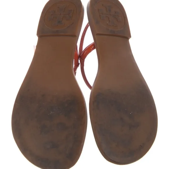 Tory Burch Red and Brown Sandals Minimalist Design