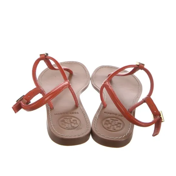 Tory Burch Red and Brown Sandals Minimalist Design