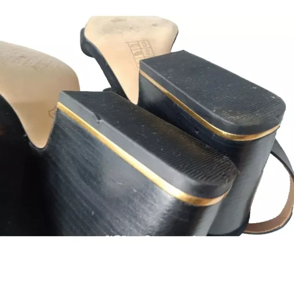 Tory Burch 'Selby' Block Heel Sandals Black Suede Women's Size 8 Shoes MSRP $278