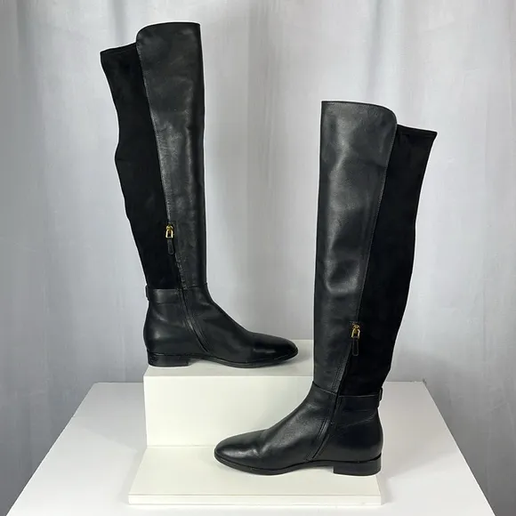 Tory Burch Women's Leather Suede Marsden Over The Knee Boot Shoes 49995.