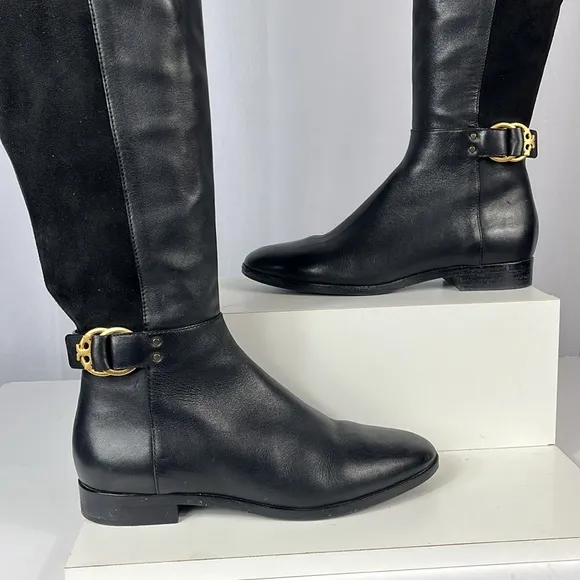 Tory Burch Women's Leather Suede Marsden Over The Knee Boot Shoes 49995.