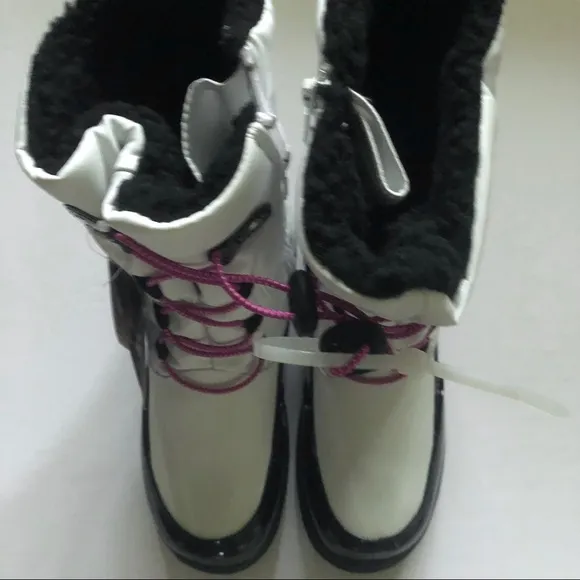 TOTES Girl’s White/Black Boots Size 3M