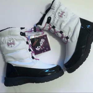 TOTES Girl’s White/Black Boots Size 3M