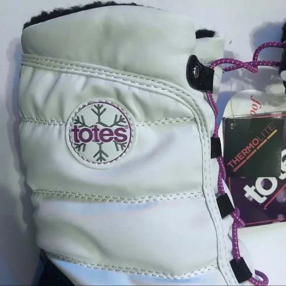 TOTES Girl’s White/Black Boots Size 3M