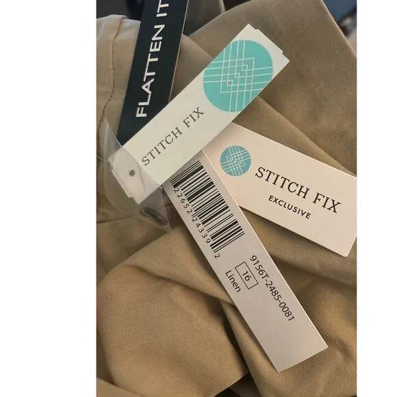 Tribal Viola Brunch Shorts, Tan, Plus Size 16, NWT