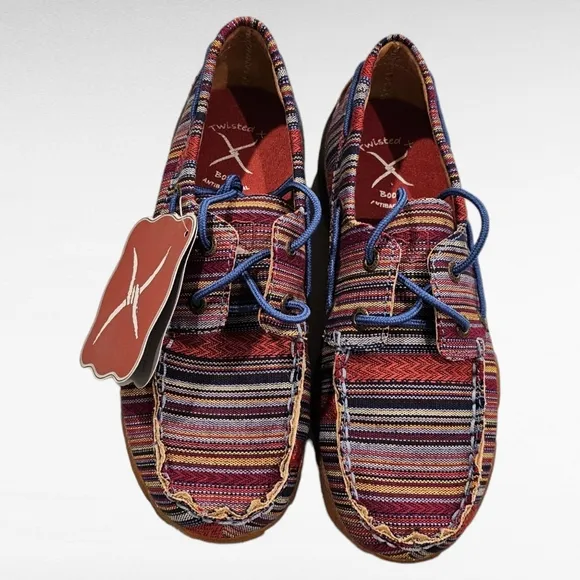 Twisted X Serape Moccasin Boat Shoes Style YDM0041 Kids Youth Unisex