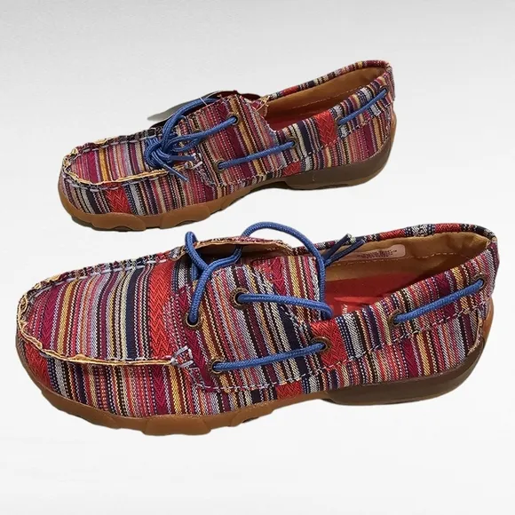 Twisted X Serape Moccasin Boat Shoes Style YDM0041 Kids Youth Unisex