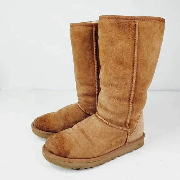 UGG 1016224 Women's Classic Tall II Winter CHESTNUT WINTER Boots Size 8