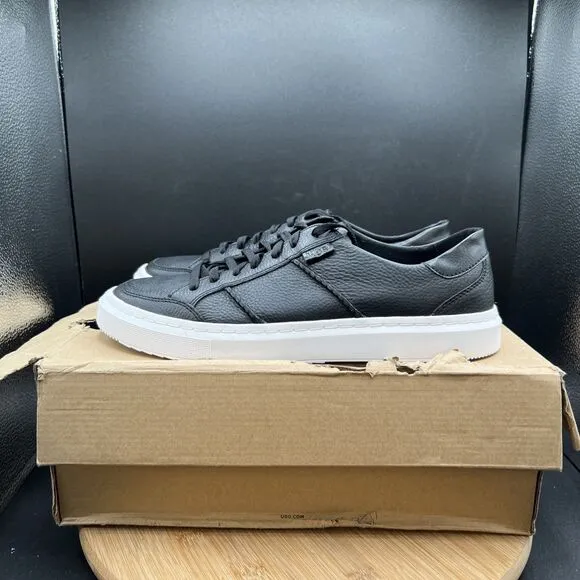 UGG Alameda Women's Size 11 Black Leather Trainer Shoes 1130775 Sneakers