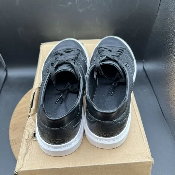 UGG Alameda Women's Size 11 Black Leather Trainer Shoes 1130775 Sneakers