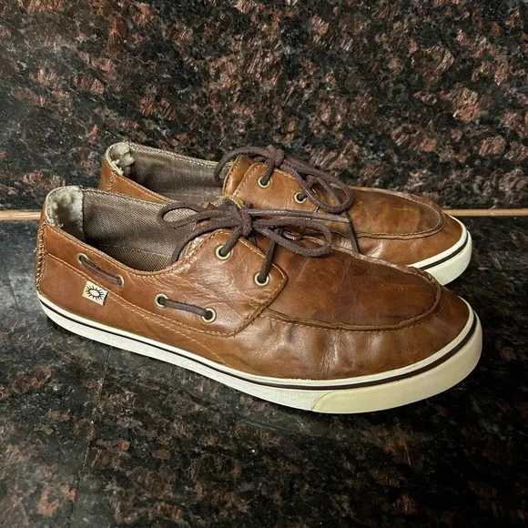UGG Australia Boat Shoes Mens Brown Moc Toe Lace Up Leather size 10