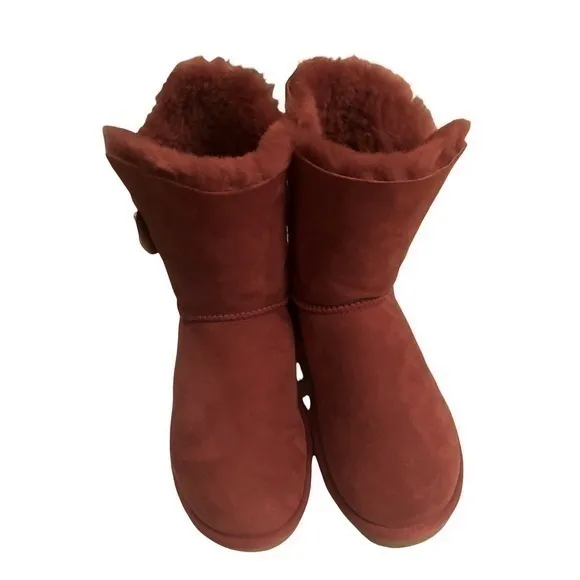 Ugg Australia dark pink shearling suede Eva boots 9